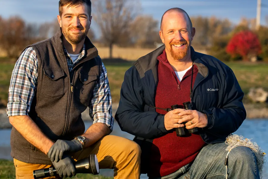 From left, graduate student Ryan Askren, avian ecologist Michael Ward and their colleagues found that Canada geese are using man-made structures that bring them close to airport runways. 