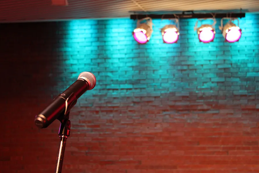  A microphone and some stage lights