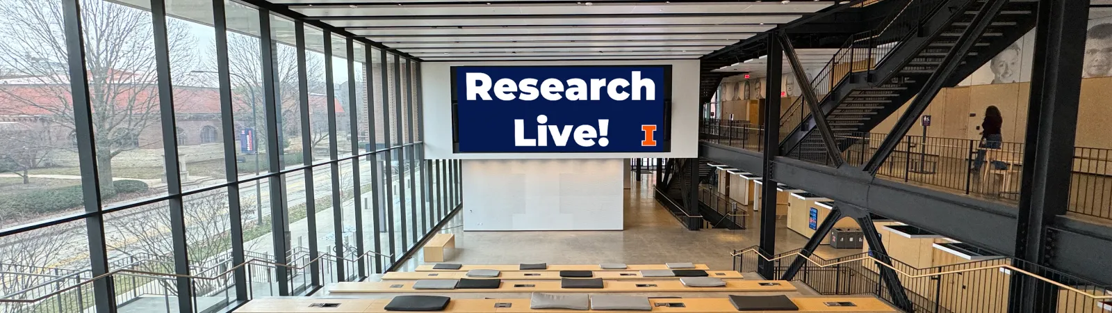 Research Live on screen in Campus Instructional Facility Auditorium