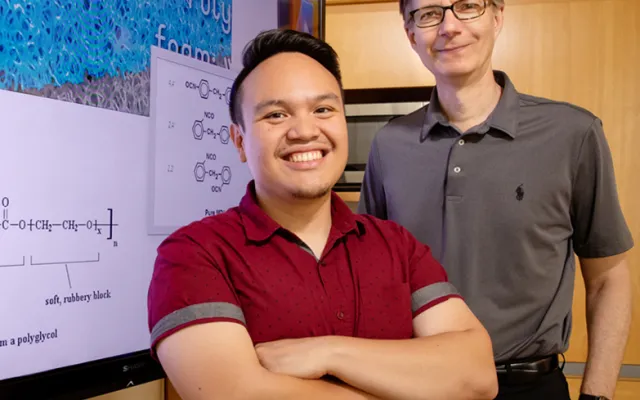 U. of I. chemistry professor Steven Zimmerman, graduate student Ephraim Morado and their colleagues are inventing new ways to degrade polyurethane and reuse the waste 