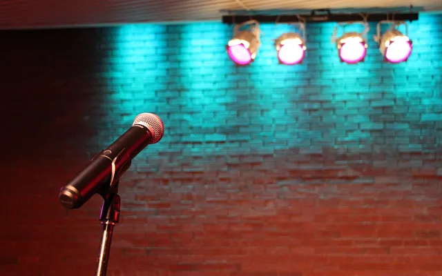  A microphone and some stage lights