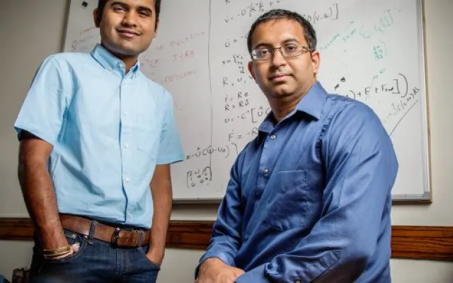 Sreekalyan Patiballa, left, and professor Girish Krishnan 
