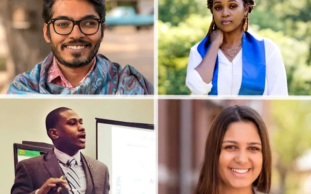 Headshots of the four Graduate Student Leadership Award Winners 