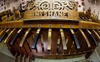 The renovated chimes player in Altgeld Hall. 