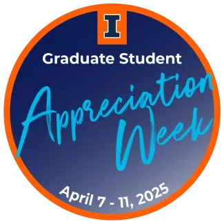 Decorative badge with text that says Graduate Student Appreciation Week