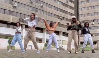 The Ekbatan girls dancing in a public space and not wearing the mandatory hijab