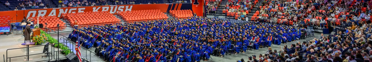 Doctoral hooding wide shot