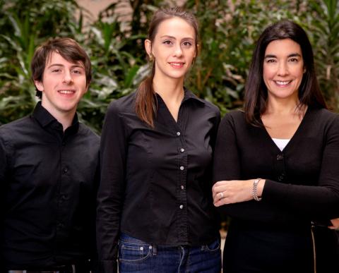 New research co-written by U. of I. psychology professor Dolores Albarracin, right, found that four factors lead to the retransmission of public health tweets from expert accounts on Twitter. Albarracin’s co-authors include U. of I. graduate students Benjamin X. White, left, and Sophie Lohmann.