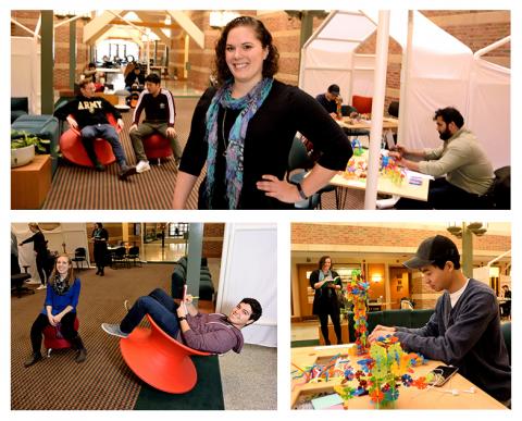 The Beckman Institute atrium became a learning laboratory for Amanda Henderson's MFA thesis project. 